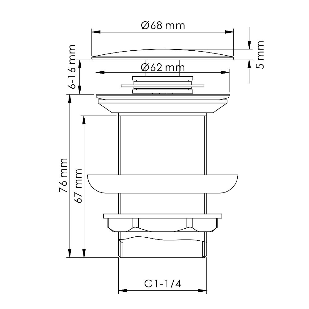 Донный клапан для раковины WasserKraft A342 никель купить в интернет-магазине сантехники Sanbest