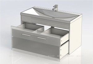 Тумба с раковиной Aquanet Августа 274142 100 белый глянец для ванной в интернет-магазине Sanbest