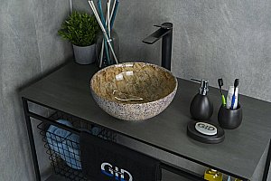 Раковина накладная Gid Esfera 32 Mnc489 54437 под камень глянцевая купить в интернет-магазине Sanbest
