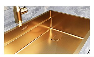 Кухонная мойка Paulmark NEXT-MULTI SINK 74 PM787445-BG брашированное золото купить в интернет-магазине сантехники Sanbest