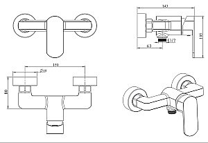 Смеситель для душа Kaiser Sonat 34477 купить в интернет-магазине сантехники Sanbest