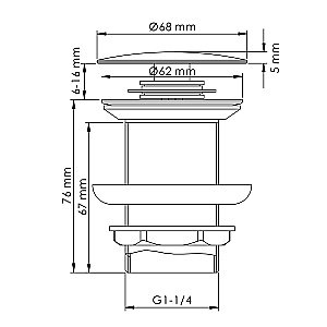 Донный клапан для раковины WasserKraft A342 никель купить в интернет-магазине сантехники Sanbest