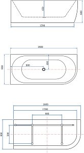 Акриловая ванна Aquanet Family Elegant A 3805N 180x80 Matt Finish купить в интернет-магазине Sanbest