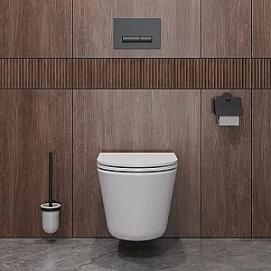 Унитаз подвесной Cezares CZR-38083-49-TH-TOR/SC белый, безободквый, смыв торнадо купить в интернет-магазине Sanbest