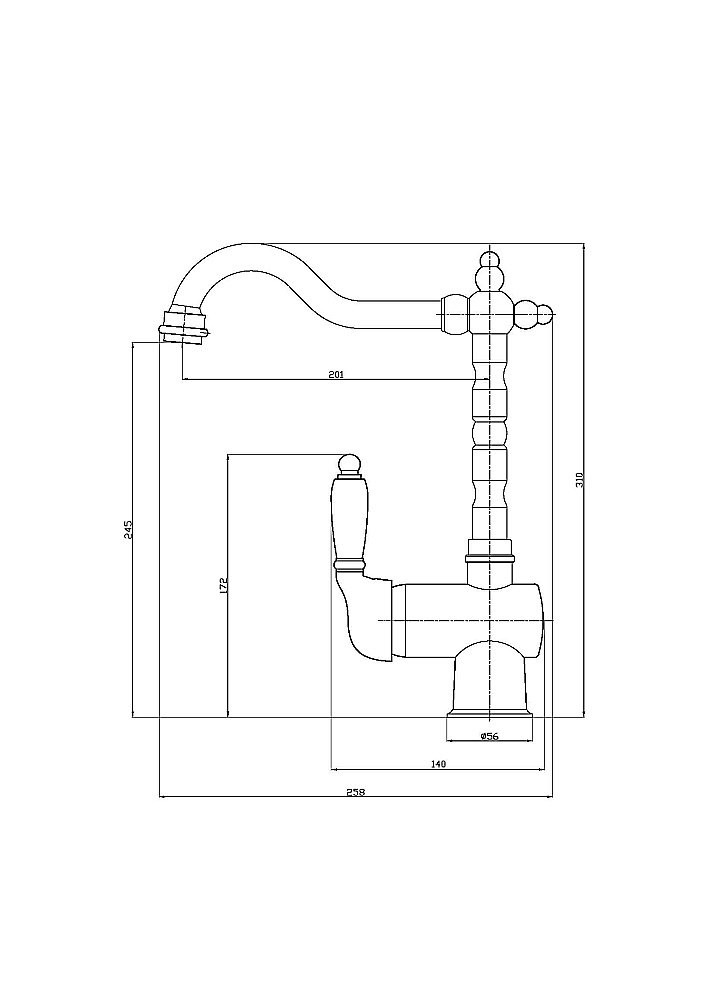 Смеситель для кухни Veragio Venezia 30640 хром купить в интернет-магазине сантехники Sanbest