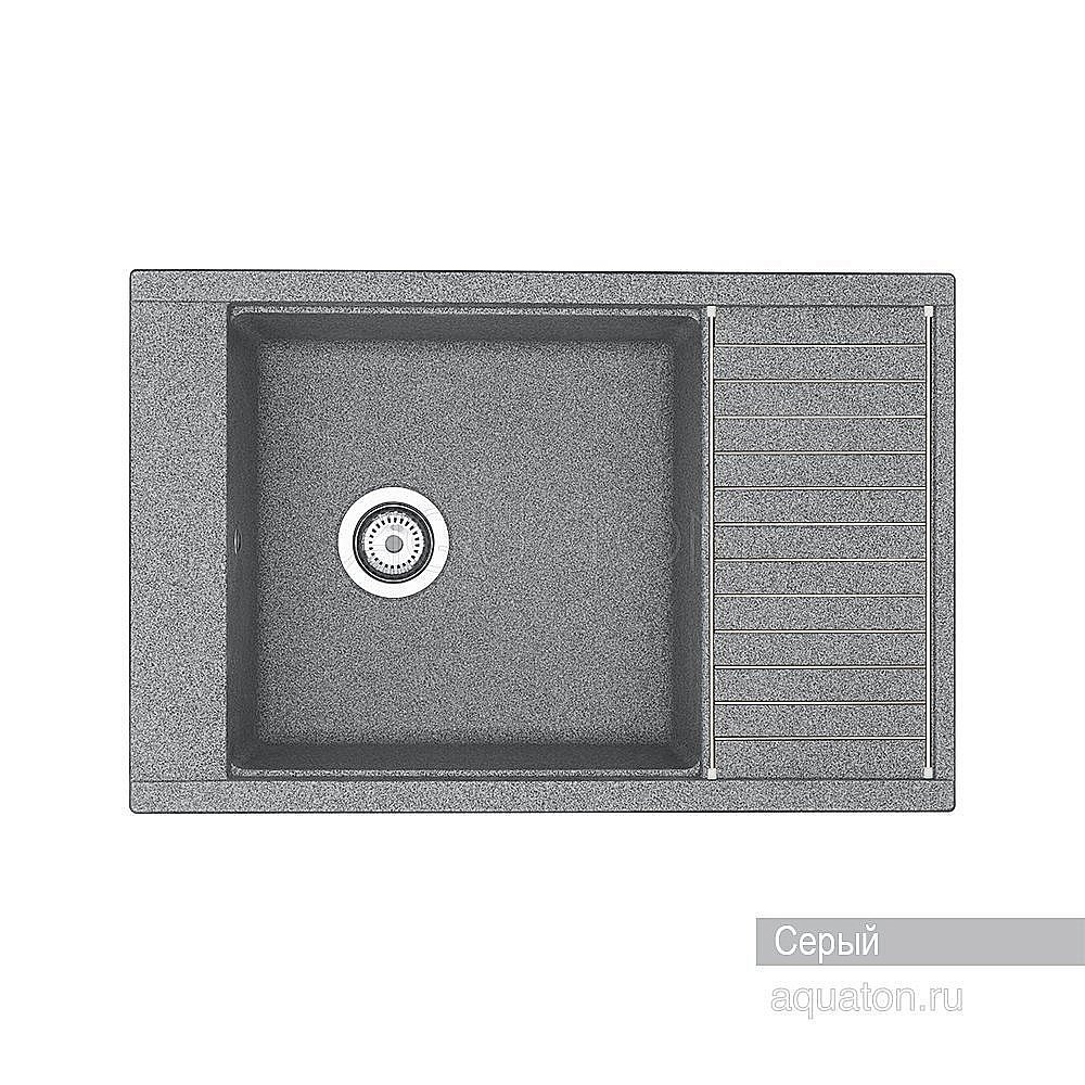 Мойка для кухни Акватон Делия 78 1A715132DE230 серый купить в интернет-магазине сантехники Sanbest