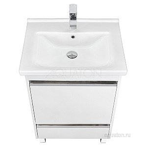 Тумба с раковиной Акватон Капри 60 белая глянцевая для ванной в интернет-магазине Sanbest