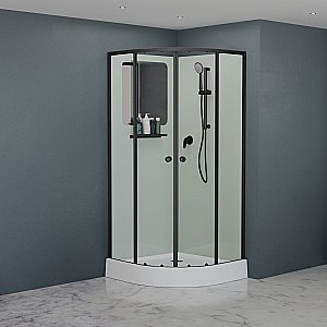 Душевая кабина RGW Andaman AN-208B 381320888-14 80x80 стекло прозрачное/профиль черный купить в интернет-магазине Sanbest