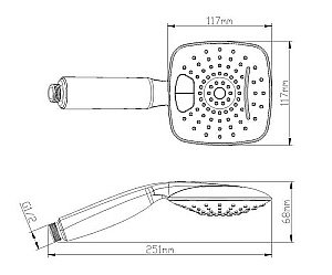 Душевая лейка D&K DC1101501 купить в интернет-магазине сантехники Sanbest