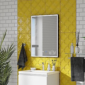 Зеркало с подсветкой ART&MAX AREZZO 60x80 черный в ванную от интернет-магазине сантехники Sanbest