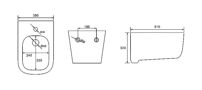 Биде Aquatek Лугано AQ1002-00 белое купить в интернет-магазине Sanbest