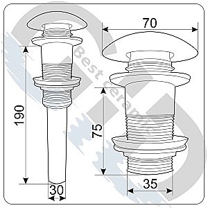 Донный клапан Gid Gmh100 купить в интернет-магазине сантехники Sanbest