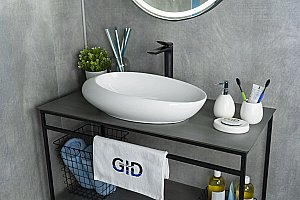 Раковина накладная Gid Creativo 59 N9050 51167 белая купить в интернет-магазине Sanbest