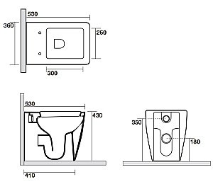 Унитаз приставной Kerasan Ego 321601 купить в интернет-магазине Sanbest