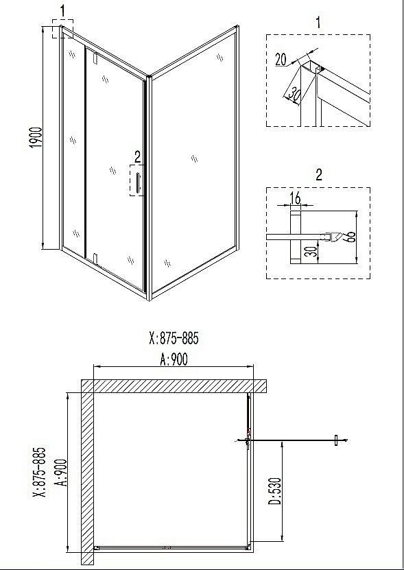 Душевой уголок Niagara Nova NG-6601-08 90х90 купить в интернет-магазине Sanbest