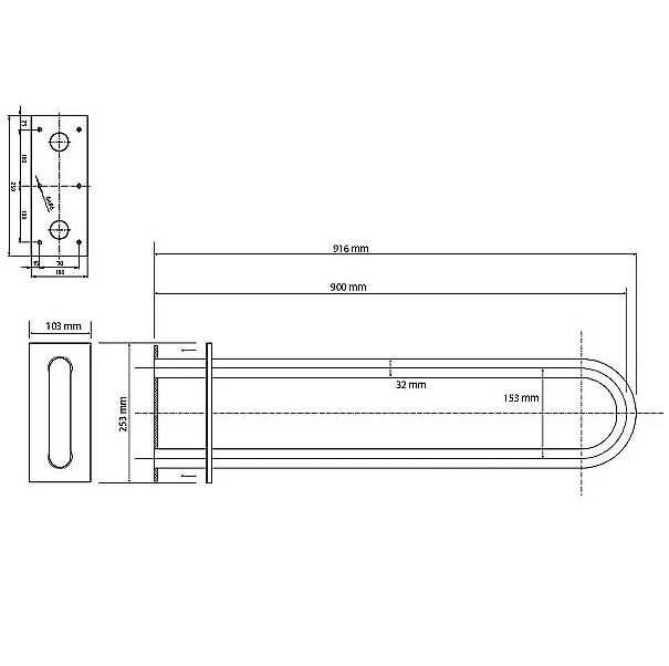 Поручень Bemeta Help 301707333 белый купить в интернет-магазине сантехники Sanbest
