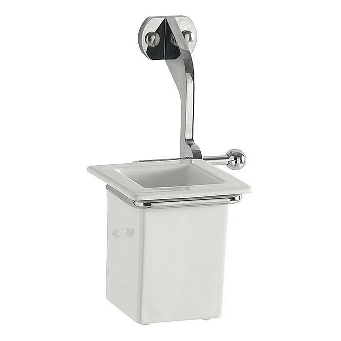 Стакан подвесной Kerasan Waldorf Белый, хром купить в интернет-магазине сантехники Sanbest