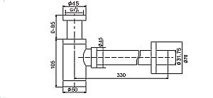 Сифон для раковины D&K DC9074 хром купить в интернет-магазине сантехники Sanbest