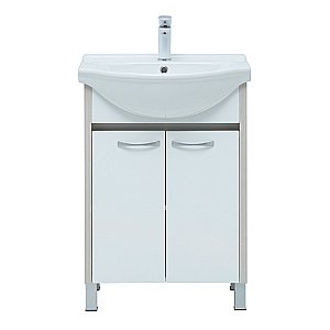 Тумба с раковиной Aquanet Донна 273996 60 белый дуб/белый для ванной в интернет-магазине Sanbest