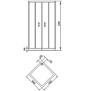 Душевой уголок Aquanet Alfa Cube NAA1142 100x100 стекло прозрачное/профиль хром купить в интернет-магазине Sanbest