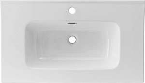 Тумба с раковиной Aquanet Вега 80 344123+254364 белая глянцевая для ванной в интернет-магазине Sanbest