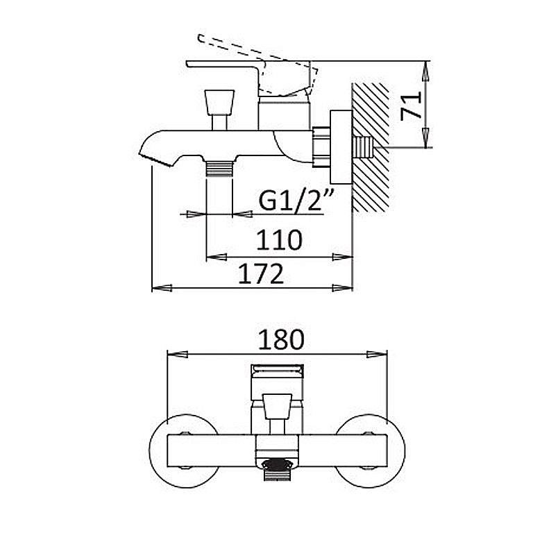 Смеситель для ванны Cezares Nautic VM-BIO купить в интернет-магазине сантехники Sanbest