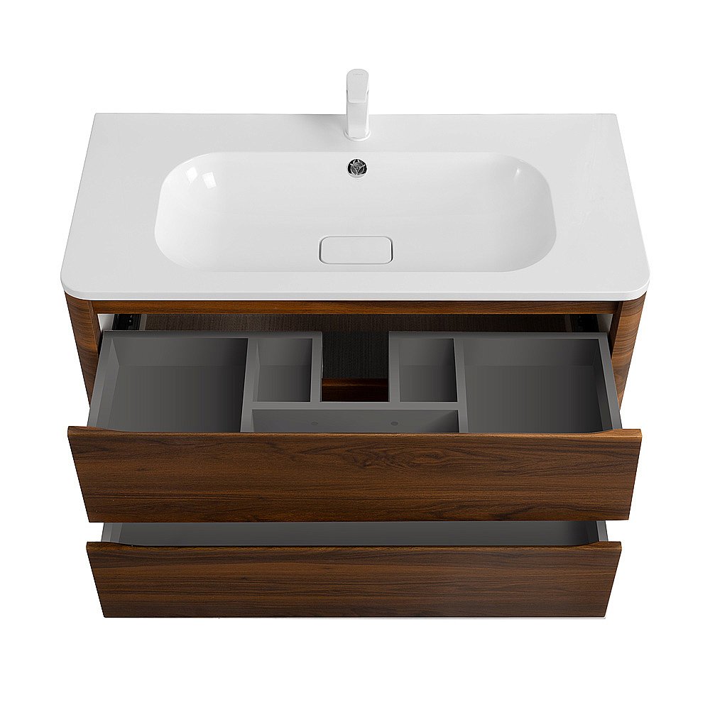 Тумба с раковиной Cezares RELAX 80 дуб карамельный для ванной в интернет-магазине Sanbest