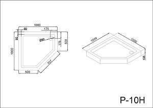 Душевой поддон Black&White STELLAR WIND Slim Line P-10H 100x100 купить в интернет-магазине Sanbest