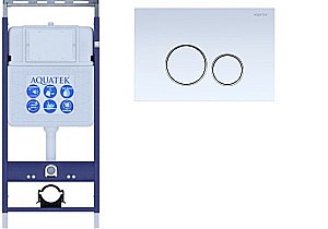 Инсталляция для унитаза Aquatek Easy Fix INS-0000010 с кнопкой KDI-0000015 белая/хром купить в интернет-магазине сантехники Sanbest