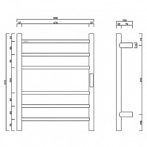 Полотенцесушитель электрический ABBER Standard AH4606MW белый матовый купить в интернет-магазине сантехники Sanbest