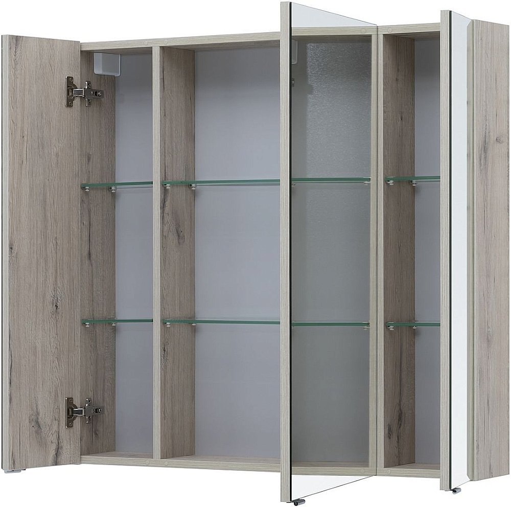 Зеркальный шкаф Aquanet Алвита new 90 дуб веллингтон белый купить в интернет-магазине сантехники Sanbest