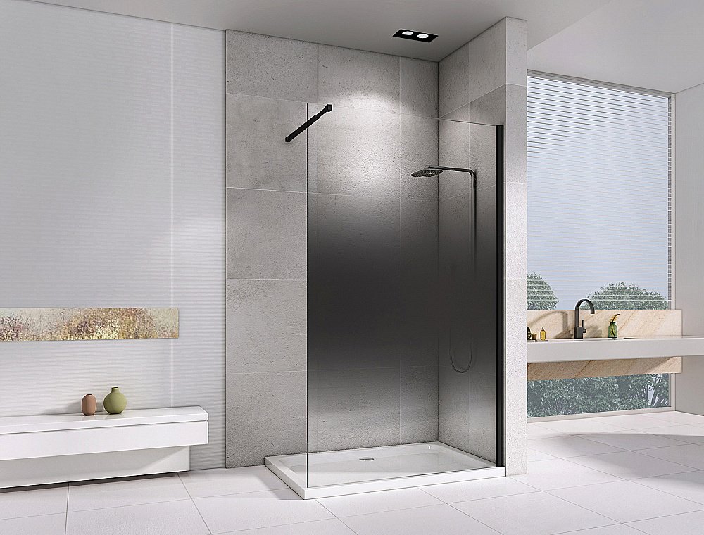 Душевое ограждение Abber IMMER OFFEN 120 прозрачное-тонированное/черный купить в интернет-магазине Sanbest