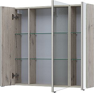 Зеркальный шкаф Aquanet Алвита new 90 дуб веллингтон белый купить в интернет-магазине сантехники Sanbest