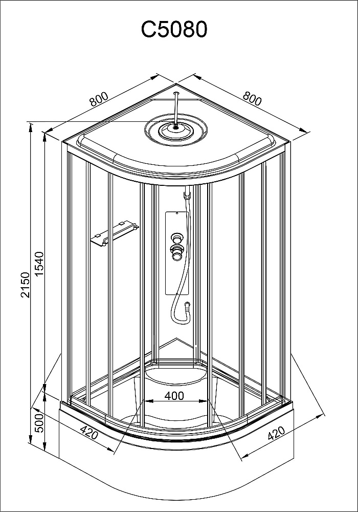 Душевая кабина AvaCan C Серия C5080 80х80 стандартная купить в интернет-магазине Sanbest