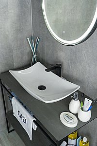 Раковина накладная Gid Creativo 56 N9176 51129 белая купить в интернет-магазине сантехники Sanbest