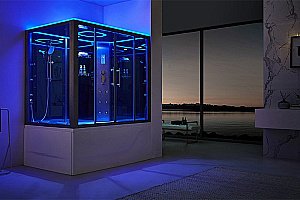 Душевой бокс SSWW BU616 стекло прозрачное/профиль черный купить в интернет-магазине Sanbest