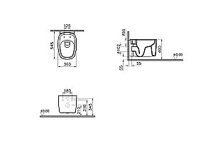 Унитаз Vitra PLURAL 7830B483-0075 безободковый, черный матовый купить в интернет-магазине Sanbest