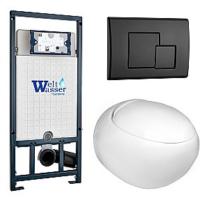 Унитаз с инсталляцией WeltWasser MARBERG 507 + JECKENBACH 004 GL-WT + MAR 507 SE MT-BL купить в интернет-магазине Sanbest