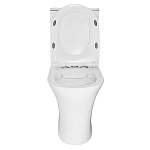 Унитаз напольный Azario Fretta Round AZ-7121A белый, безободковый, с бачком, с крышкой микролифт купить в интернет-магазине Sanbest