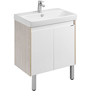 Тумба с раковиной Акватон Сканди Doors 70 белая/дуб верона для ванной в интернет-магазине Sanbest