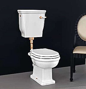 Унитаз ARTCERAM Hermitage HEV003 01 00 с низким бачком золото купить в интернет-магазине Sanbest