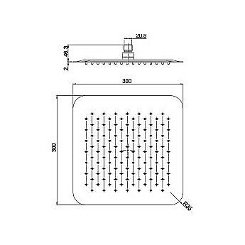 Верхний душ PAINI 50CR759UPQ30E хром купить в интернет-магазине сантехники Sanbest
