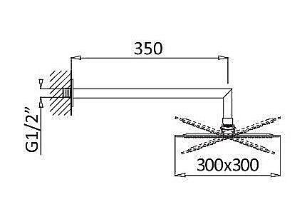 Верхний душ Cezares CZR-B-TDD-30-SR купить в интернет-магазине сантехники Sanbest