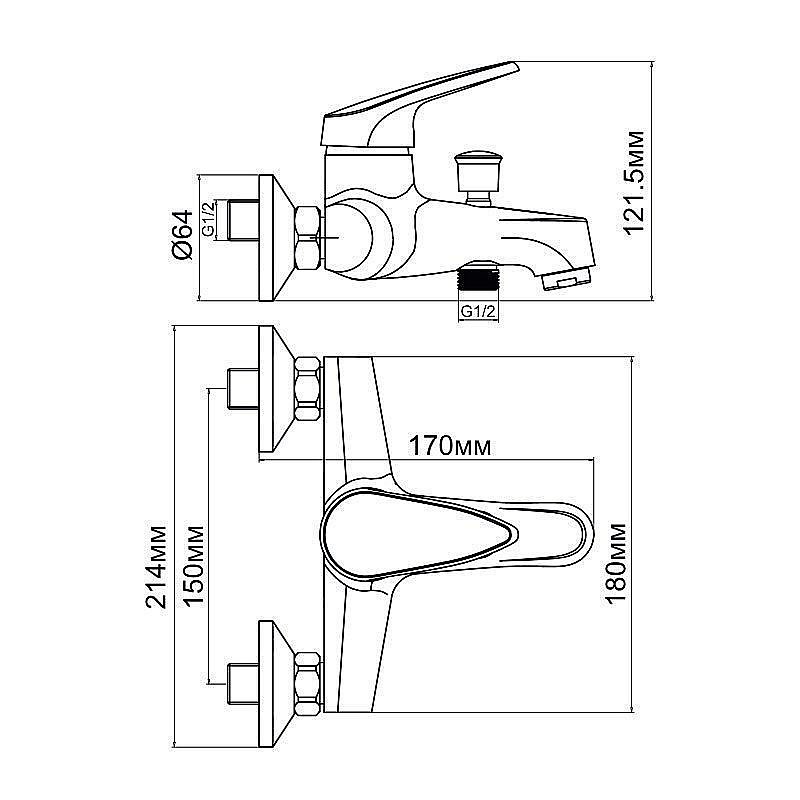 Смеситель для ванны Aquanet Eurodisk SD20811 купить в интернет-магазине сантехники Sanbest
