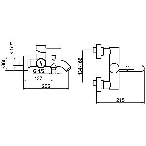 Смеситель для ванны с душем Webert Elio EL850102015 купить в интернет-магазине сантехники Sanbest