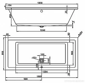 Ванна акриловая Vagnerplast Cavallo 180x80 купить в интернет-магазине Sanbest