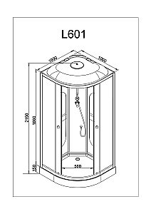 Душевая кабина DTO L 601 98689 100x100 с электрикой купить в интернет-магазине Sanbest
