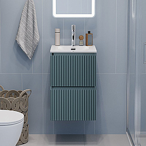 Тумба с раковиной BelBagno 40 UNO-MINI-400-2C-SO-AO+BB-8099-3-40 голубая матовая для ванной в интернет-магазине Sanbest