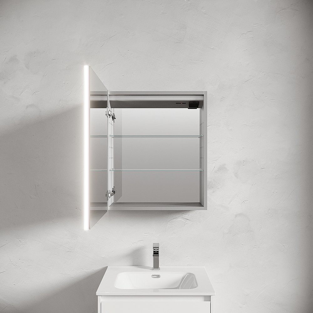 Зеркальный шкаф Sancos Evoke 60х70 SC8060 серый купить в интернет-магазине сантехники Sanbest