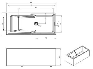 Ванна акриловая Riho Still Shower Elite 180x80 Plug & Play купить в интернет-магазине Sanbest